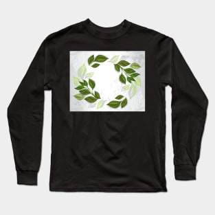 Composition of Patterned Tea Leaves Long Sleeve T-Shirt